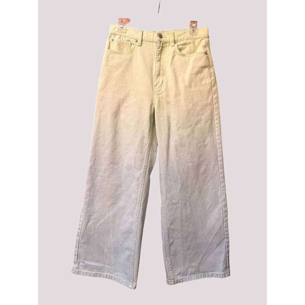 BDG Urban‎ Outfitters Green Ombre Wide-Leg Jeans Size 28 Inseam High Waist Denim